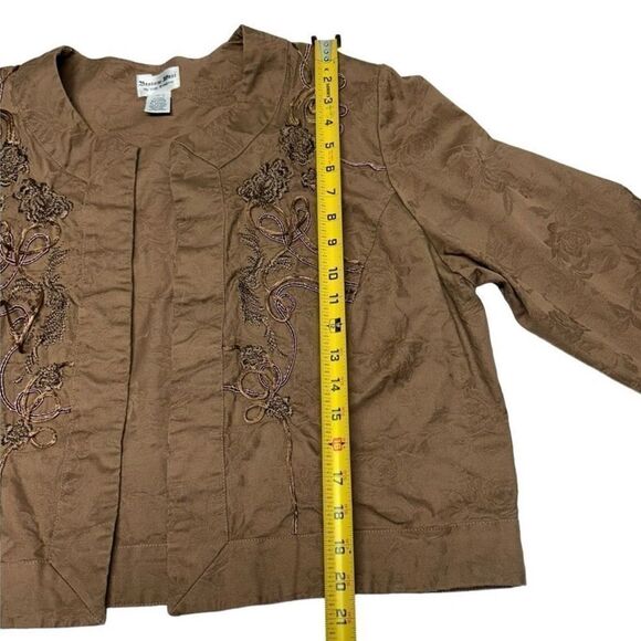 Vintage Bestow Wear Brown Two Piece Set Floral Jacquard Pants Set XL - Picture 11 of 13